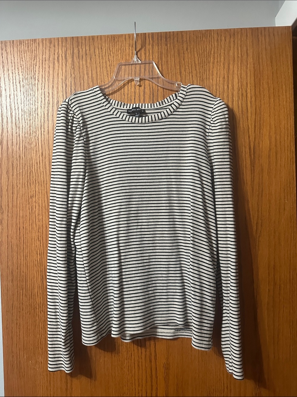 Striped Long Sleeve Tee - Black & White